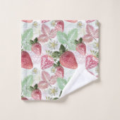 イチゴ、ベリー、赤、新鮮、熟した、甘い、食べ物、 バスタオルセット (ウォッシュタオル)