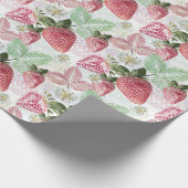 イチゴ、ベリー、赤、新鮮、熟した、甘い、食べ物、 ラッピングペーパー (角)