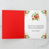 イチゴ&ホワイトフラワーズマザー誕生日カード カード (内部)