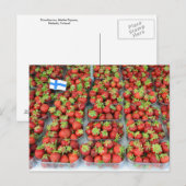 イチゴ、マーケットスクエア、ヘルシンキ、フィンランド ポストカード (正面/裏面)