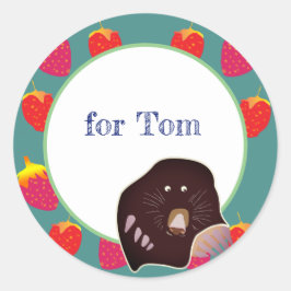 イチゴ、モールキッズお祝いステッカー ラウンドシール