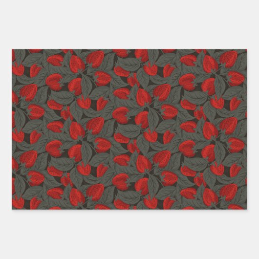 イチゴ ラッピングペーパーシート (正面)