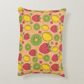 イチゴ、レモン、キウイフルーツの壁紙の背景 アクセントクッション (裏面(縦))