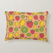 イチゴ、レモン、キウイフルーツの壁紙の背景 アクセントクッション (裏面)