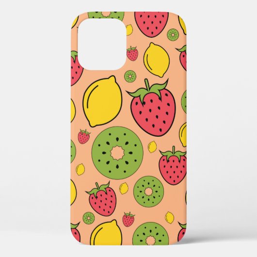 イチゴ、レモン、キウイフルーツの壁紙の背景 Case-Mate iPhoneケース (裏面)