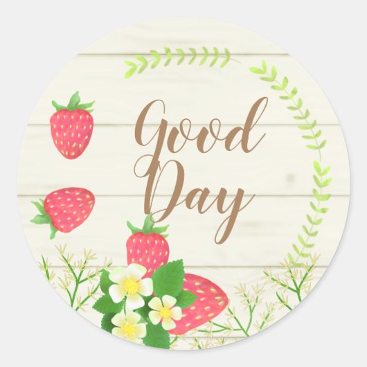 イチゴ。国風のカスタマイズ. ラウンドシール (正面)
