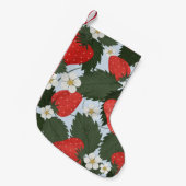 イチゴ:夏の果実パターンデザイン。 スモールクリスマスストッキング (正面 (吊り時))