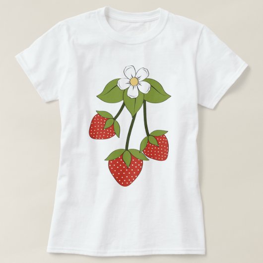 イチゴ – 女性の基本Tシャツ Tシャツ (デザイン正面)