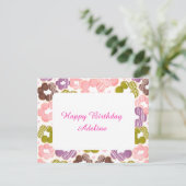 イチゴ・抹茶・チョコレート・宇部餅ドーナツ ポストカード (スタンド正面)