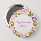 イチゴ・抹茶・チョコレート・宇部餅ドーナツ 缶バッジ (正面&裏面)