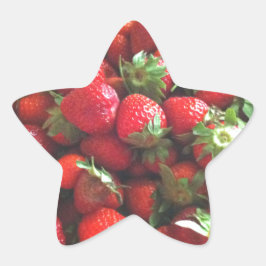 イチゴ |新鮮な赤い果実 星シール