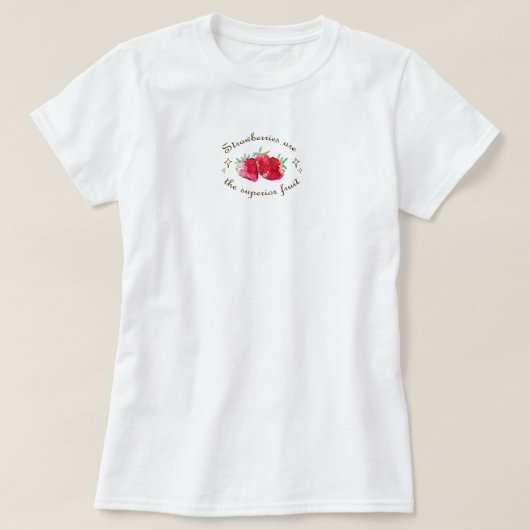 イチゴ 果物 赤い 甘い 新鮮 Tシャツ (デザイン正面)