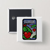イチゴ 缶バッジ (正面&裏面)