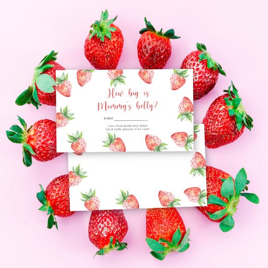 イチゴ – 赤ちゃんシャワーどのように大きいママの腹 エンクロージャーカード
