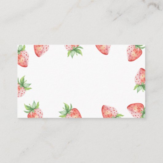 イチゴ – 赤ちゃんシャワーどのように大きいママの腹 エンクロージャーカード (裏面)