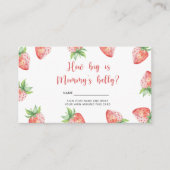 イチゴ – 赤ちゃんシャワーどのように大きいママの腹 エンクロージャーカード (正面)