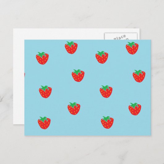 イチゴ(青) ポストカード (正面/裏面)