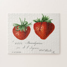 イチゴ(Fragaria)果実水の色絵画の数 ジグソーパズル
