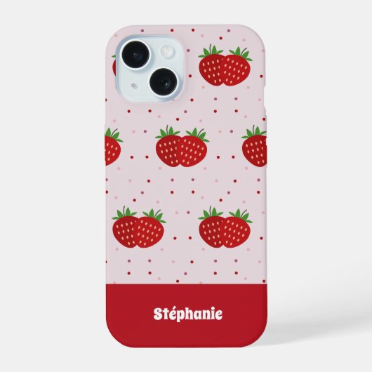 イチゴ iPhone 15ケース (裏面)