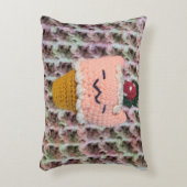 イチゴNクリームアイスクリームコーンあみぐるみ猫 アクセントクッション (正面(垂直))