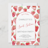 イチゴSweet sixteen誕生日パーティー 招待状 (正面)