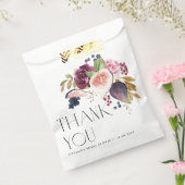 イチジクとバラの花のブライダルシャワーのお礼 フェイバーバッグ (封をした状態)