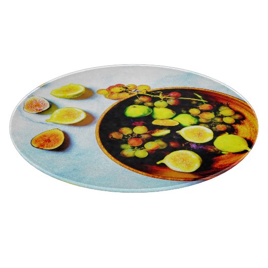 「イチジクとブドウの果実」かわいい写真。買今 カッティングボード (角)