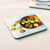 「イチジクとブドウの果実」かわいい写真。買今 コースター (左側)