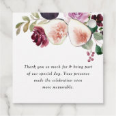 イチジクとブルゴーニュの花赤ちゃんシャワーありがとう フェイバータグ (裏面)