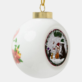イチジクと仲間たちのクリスマスオーナメント セラミックボールオーナメント