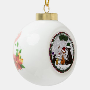 イチジクと仲間たちのクリスマスオーナメント セラミックボールオーナメント