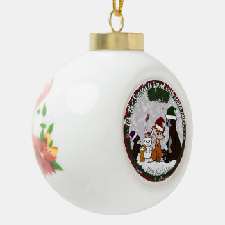 イチジクと仲間たちのクリスマスオーナメント セラミックボールオーナメント