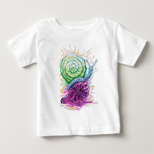 イチジクのカタツムリ カラフル ベビーTシャツ (正面)