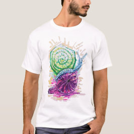 イチジクのカタツムリ カラフル Tシャツ