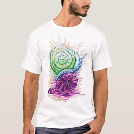 イチジクのカタツムリ カラフル Tシャツ (正面)