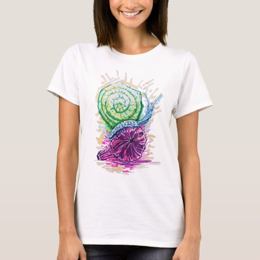 イチジクのカタツムリ カラフル Tシャツ (正面)
