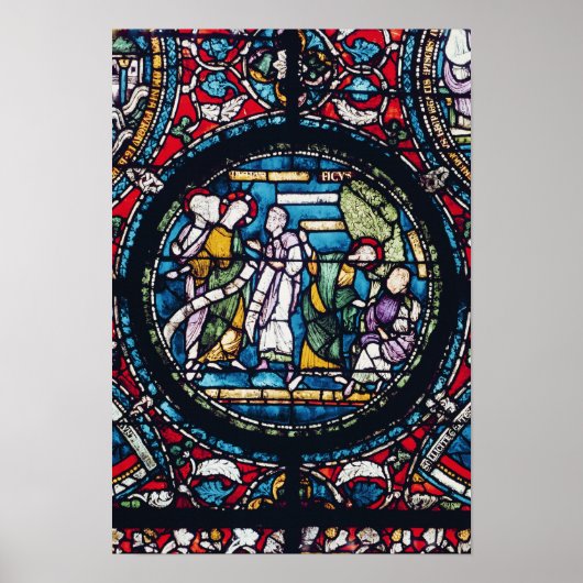 イチジクの寓話を描いたラウンドデル ポスター (正面)