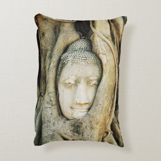 イチジクの木の仏頭…アユタヤ,タイ アクセントクッション (裏面(縦))
