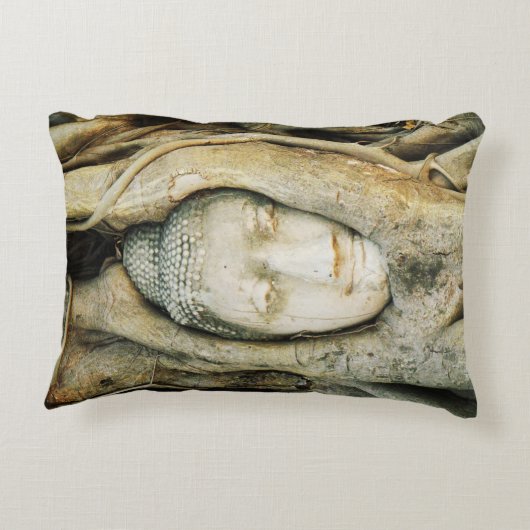 イチジクの木の仏頭…アユタヤ，タイ アクセントクッション (裏面)