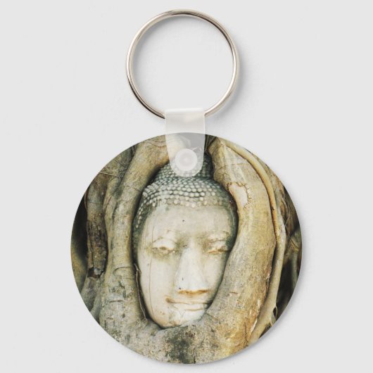 イチジクの木の仏頭…アユタヤ，タイ キーホルダー (正面)