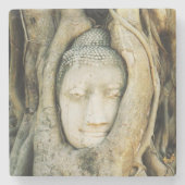 イチジクの木の仏頭…アユタヤ，タイ ストーンコースター (正面)