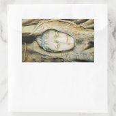 イチジクの木の仏頭…アユタヤ，タイ 長方形シール (バッグ)