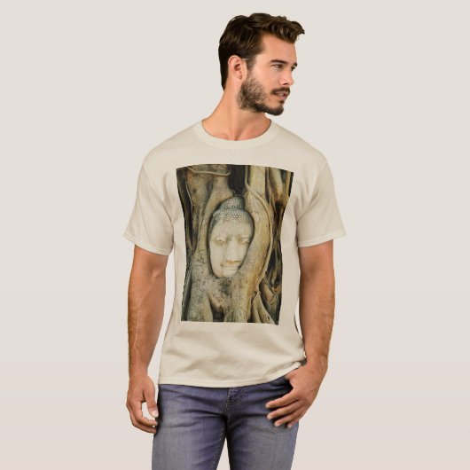 イチジクの木の仏頭…アユタヤ，タイ Tシャツ (正面フル)