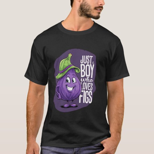 イチジクの果物好きでイチジクを愛する少年F Tシャツ (正面)