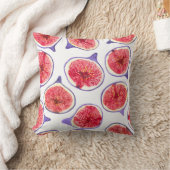 イチジクの薄切り水彩 クッション (ブランケット)