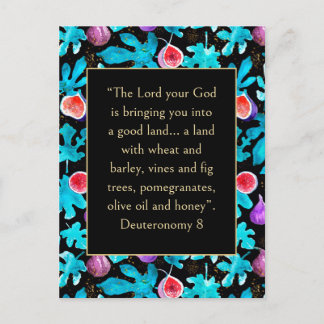 イチジクは土地の申命記8聖句を約束 ポストカード