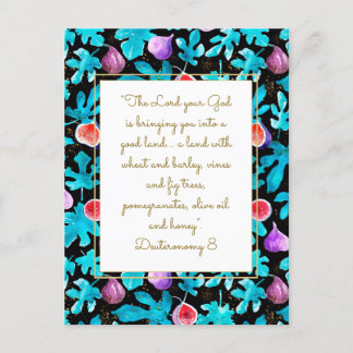 イチジクは土地の申命記8聖句を約束 ポストカード