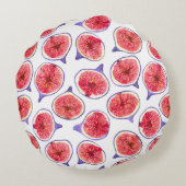 イチジクは水色を切り取る ラウンドクッション (裏面)