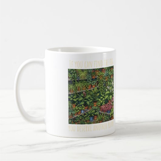 イチジクを見つけて楽しい植物好き コーヒーマグカップ (左)