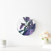 イチジクエラスチカバイオレットグリーングラム#1 #tropical  ラウンド壁時計 (ホーム)